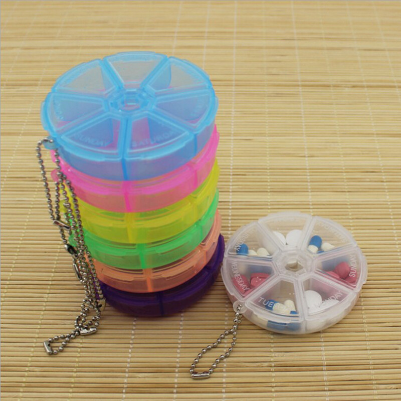 Portable Pill Storage Box 7 Compartment Travel Jewelry Storage Box