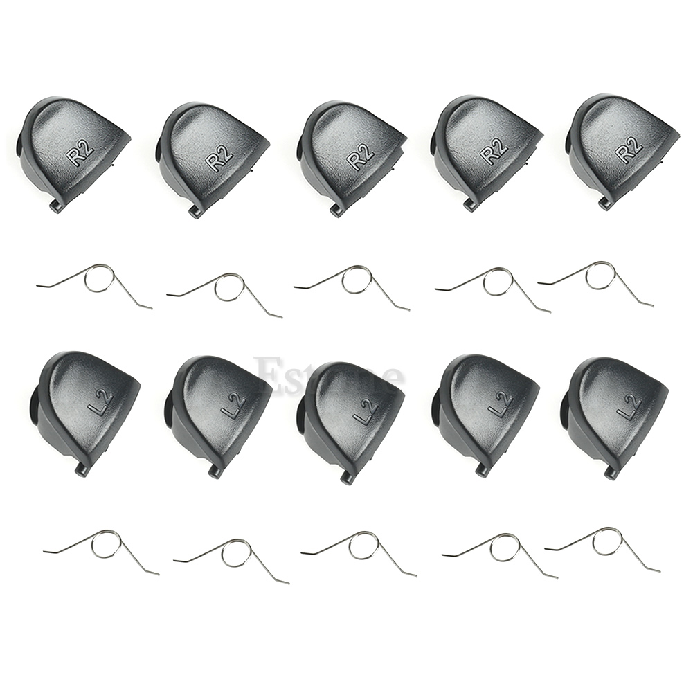 Replacement Parts L2 R2 Button and 10x Springs for PS4 Controller - Pack of 10pcs/set