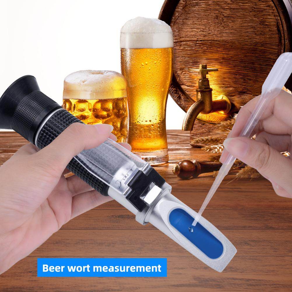 Yieryi rsg-32atc hand held sg 1.000-1 .120 beer refractometer 0-32% brix reference temperature 20c dual scale with plastic retail box