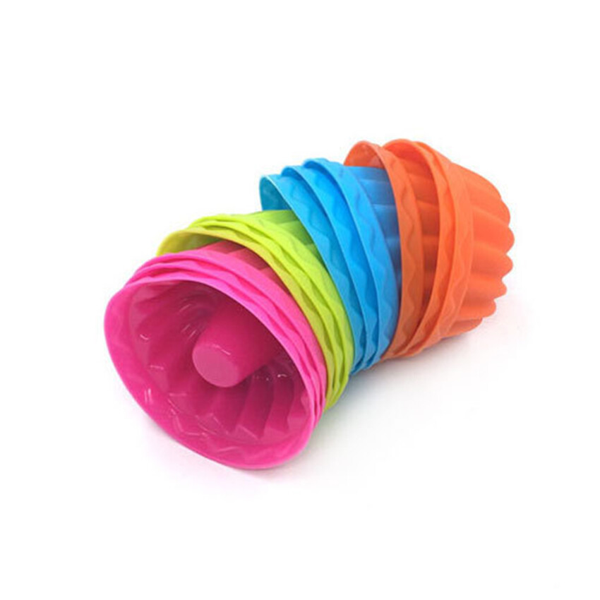 Silicone Cupcake Chén Nướng 6 Gói, Tái Sử Dụng Và Không Dính Giấy Lót Bánh Cupcake Muffin Holders Đặt Cho Đảng Halloween Giáng Sinh, dễ Lau Chùi Pastry Khuôn Muffin