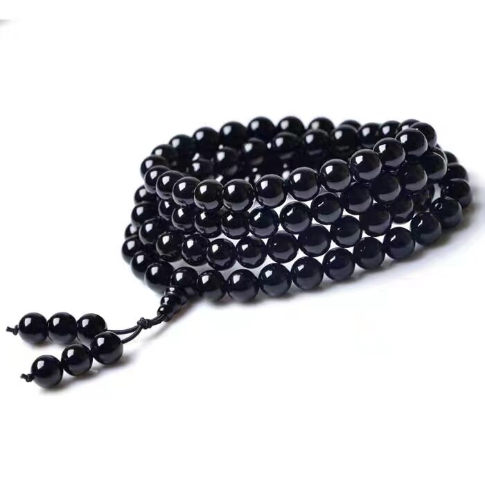 Natural Black Agate 108 necklaces multi loop bracelets 108 Black Agate Bracelets Black Agate Buddha beads beads