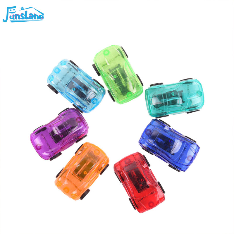 FLPull Back Car Transparent Candy Color Vintage Mini Pull Back Car Model Kid Toys