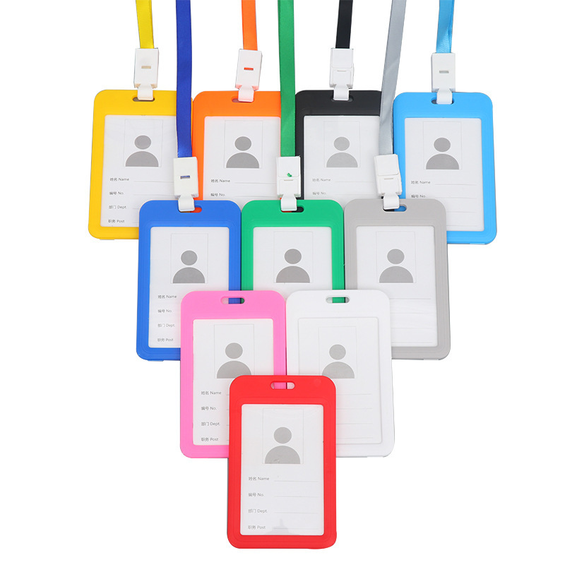 Work Name ID Card Holders for School or Office Name Tags with Lanyard