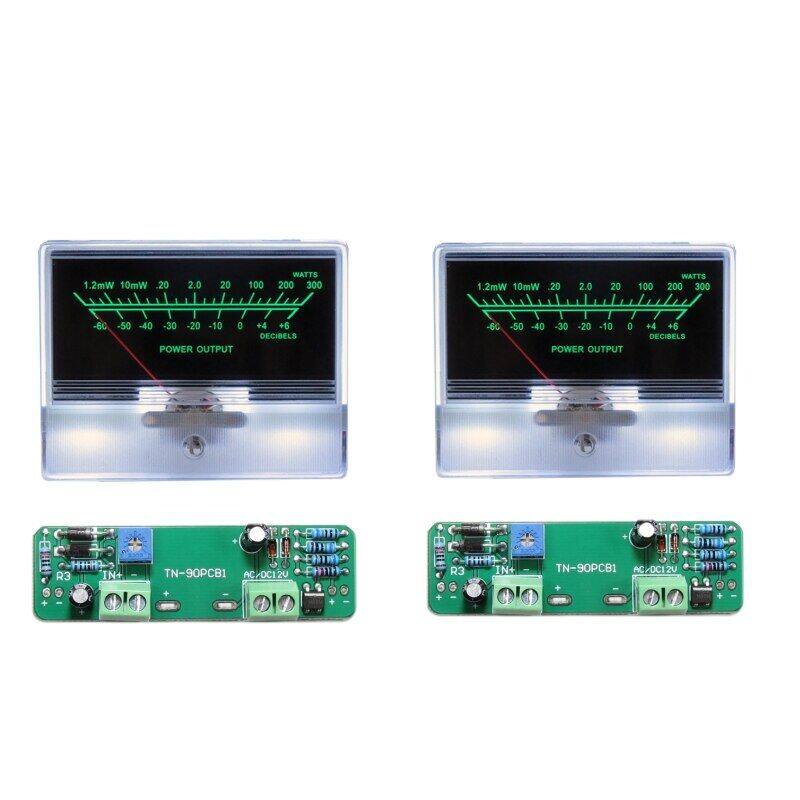 VU Level Meter Stereo Preamp Tube Amplifier Board Indicator DB Preamp Audio Power Meter With Driver Backlit Pointer