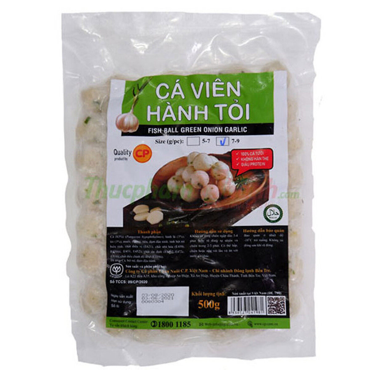 Cá viên hành tỏi CP - Gói 500g