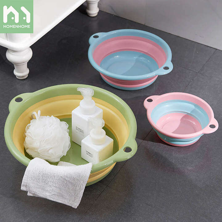 Homenhome Chậu Rửa Nhiều Màu Có Thể Gập Lại Hộ Gia Đình Kích Thước Lớn Hoặc Nhỏ Bồn Rửa Du Lịch Nhỏ Gọn Chậu Nhựa