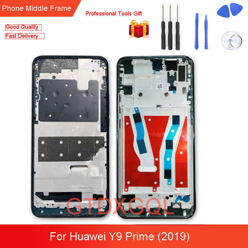 สำหรับ Huawei Y9 Prime (2019) แผ่นเฟรมกลางแผงวงจร LCD รองรับกลางหน้ากาก