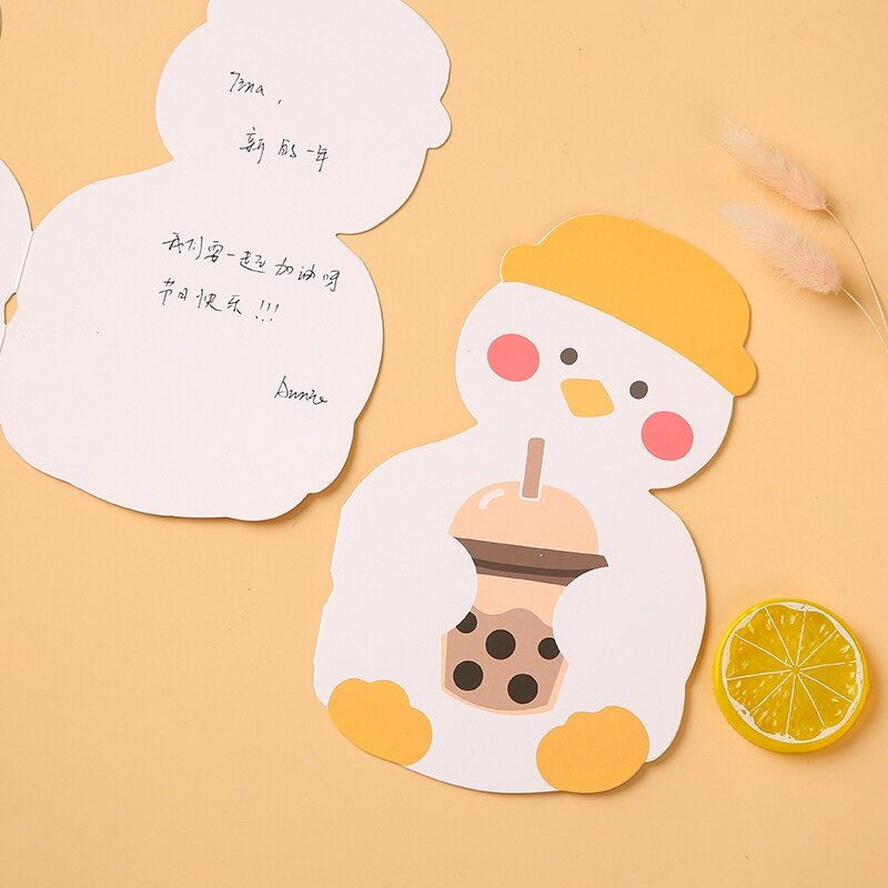 Cute Cartoon Animal Series Greeting Card Holiday Foldable Blank Message Card