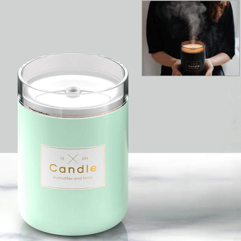 3life-204 1.5W Candle USB Desk Humidifier Diffuser Aroma Mist Nebulizer with LED Night Light for Office, Home Bedroom, Capacity: 220ml, DC 5V(Green) Singapore