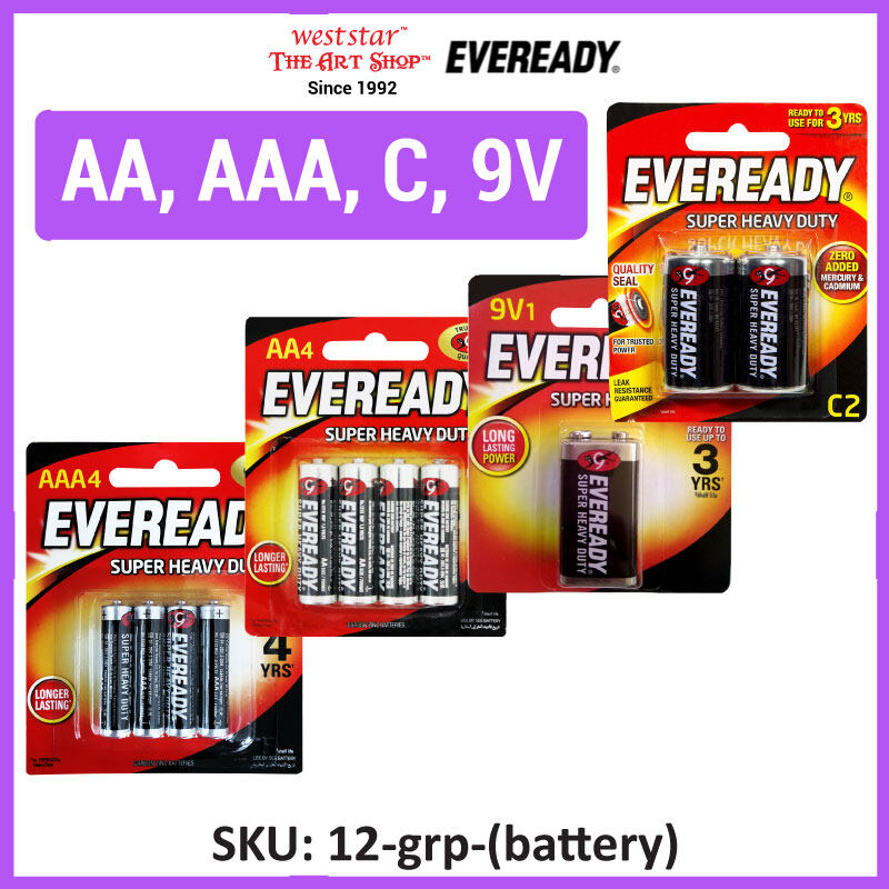 Eveready Super Heavy Duty Battery Aaa Aa 9v C Weststar The Art Shop Battery Lazada 4100