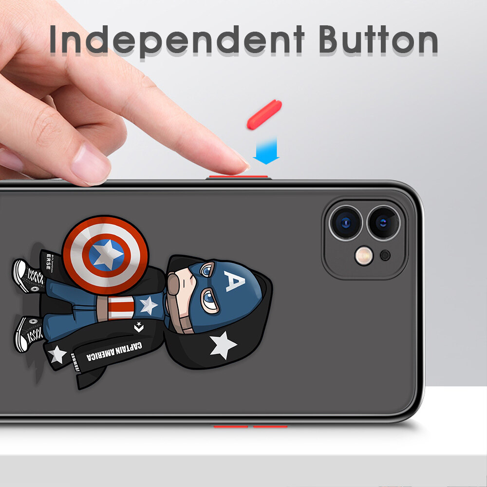 Ốp Honinga Dành Cho Xiaomi Redmi Note 9S Note 9 Pro Ốp Lưng Người Nhện Người Sắt Hoạt Hình Đội Trưởng Người Mỹ Hulk Ốp Điện Thoại Trong Suốt Mờ Ốp Lưng Ốp Cứng Anime Cho Bé Trai Bé Gái Cho Nam