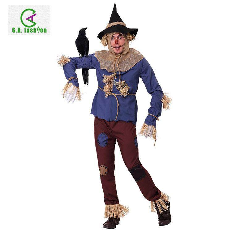 Halloween Annual Stage Performance Shows The Wizard of Oz Series Adult Scarecrow Cosplay Costume