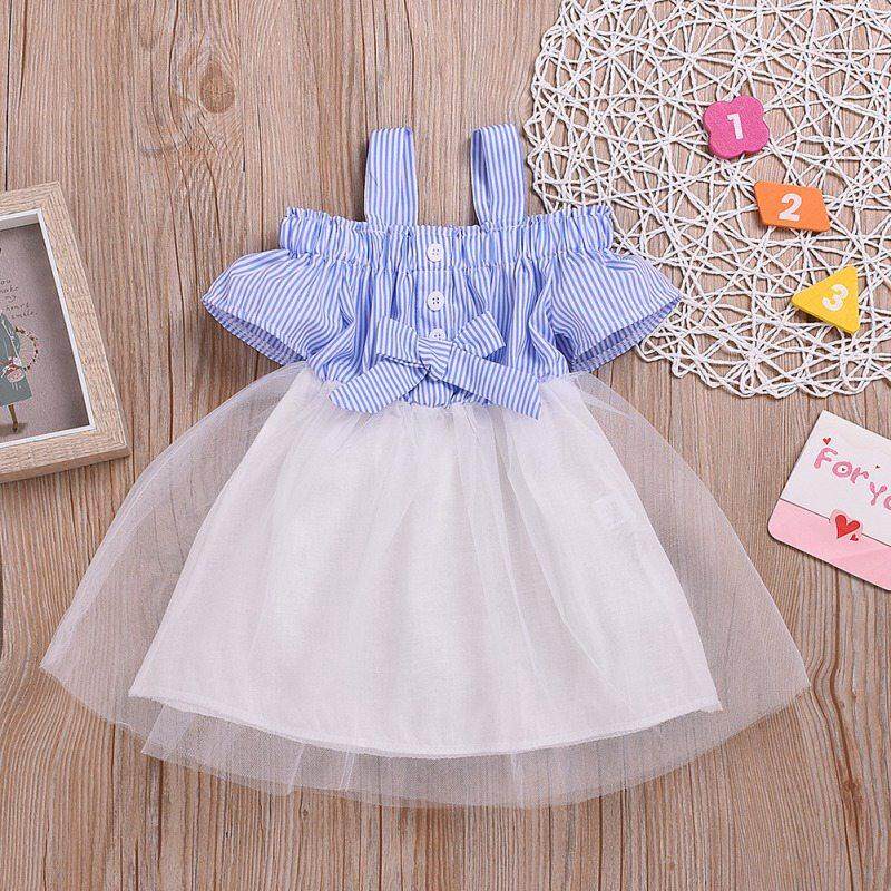 Toddler Baby Girls Tutu Skirt Ruffle Dress Princess Cotton Short Sleeve Sundress