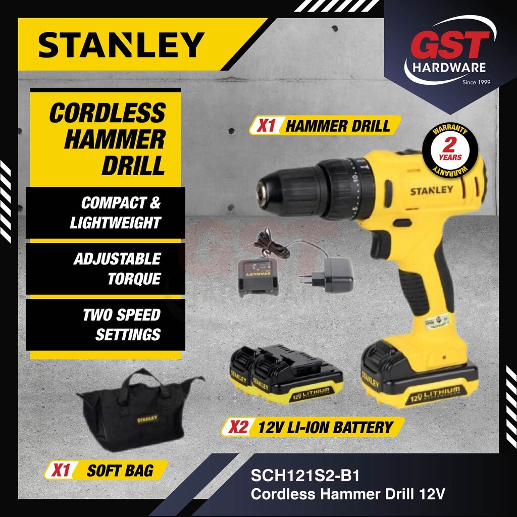 Stanley Cordless Hammer Drill 12V SCH121S2 Stanley Hammer Drill Driver