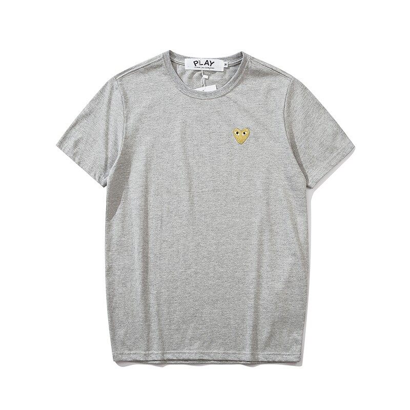Comme des Garcons PLAY T-shirts Men Women Embroidery Heart Casual Simple White Black Gray Cotton Short Sleeve CDG Tee