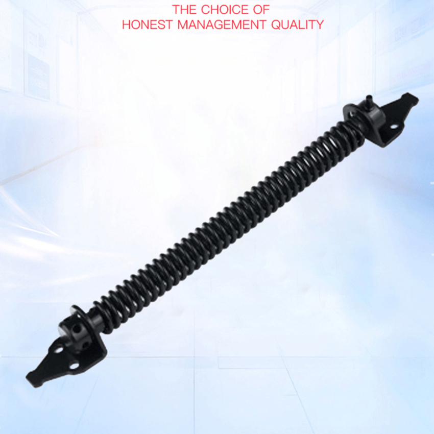 14 Inch Self Closing Gate Spring Hardware Adjustable Metal Spring Closure For Light To Heavy Duty Wooden Gates Door Fence Black Garden Gate Closer For Wooden Gate