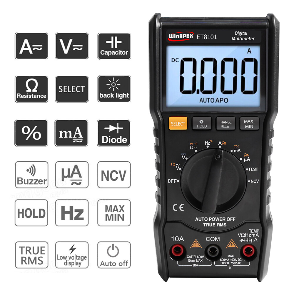 Winapex 6000 Counts Digital Multimeter Full Protection Mini Dmm Multifunctional Handheld Multi 2200