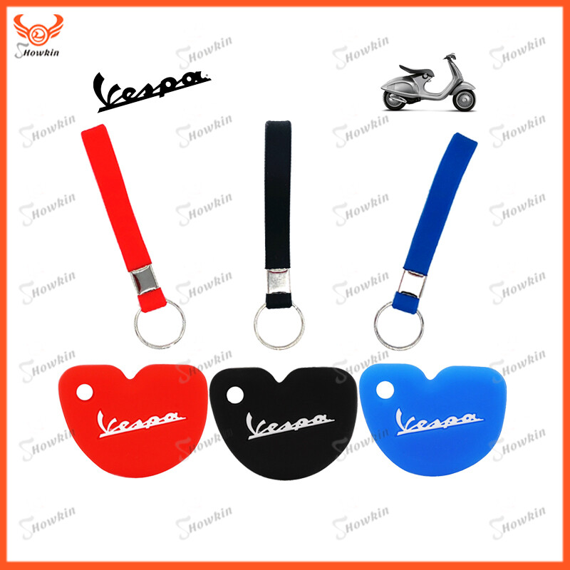Silicone key cover for Vespa Piaggio New Fly Gts Super 300 with silicone keychain