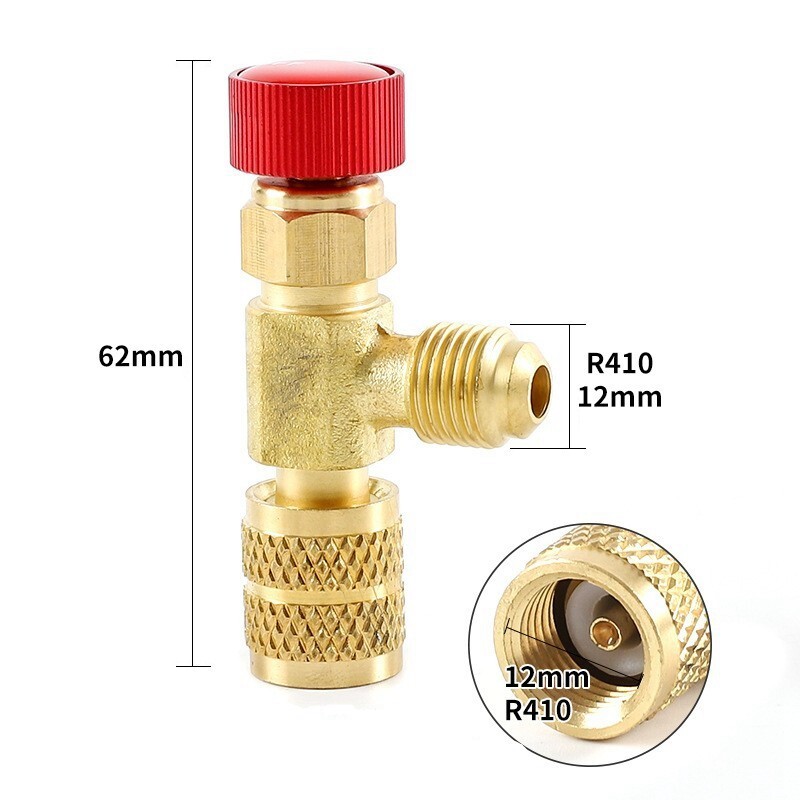 Refrigeration Charging Air Conditioning Adapter for R410 R22 Liquid Safety Copper Adapter Flow Control Valve Hose Switch Hand Tool Part