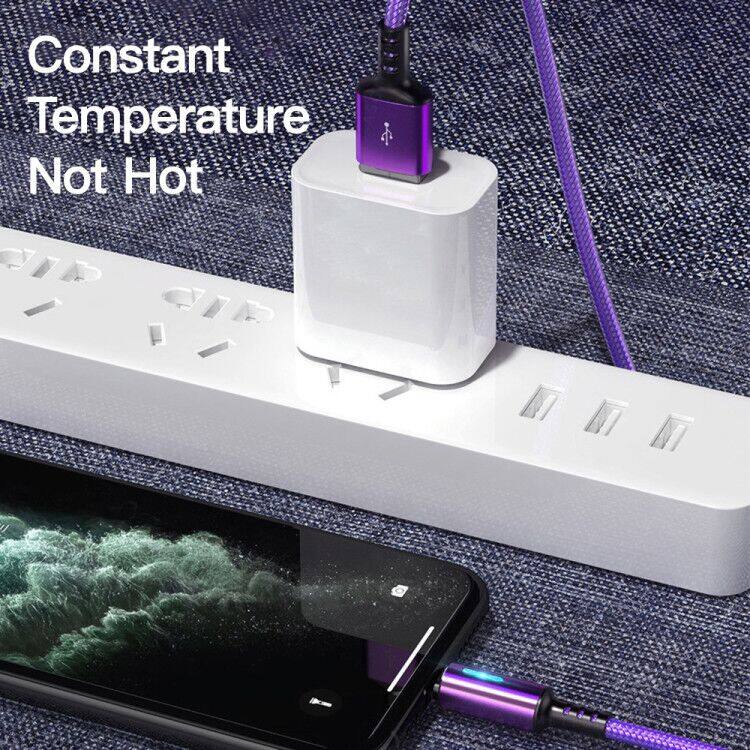 TOPZERO Cáp Dữ Liệu Sạc Nhanh 3A Cáp Sạc USB Bện Bằng Nylon Ánh Sáng Thở Micro USB Lightning Type-C Cho iPhone 6 7 8 Plus 11 X XS XR XS Max 11 Pro Max Samsung S20 S10 Xiaomi Huawei OPPO vivo