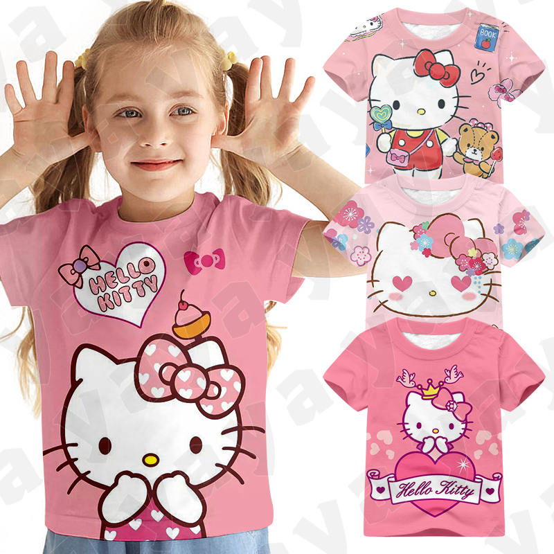 YAYA Hello Kitty T Shirt Kids Girls Fashion Short Sleeve Shir Lazada