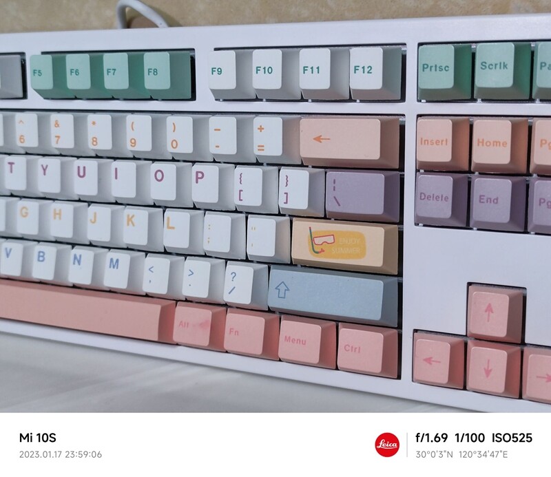 【Keycap Only】Beach Keycap Macaron Keycap 145 Keys Cherry Profile PBT Sublimation with 7u Spacebar Split space Keycaps For Cherry MX Switch Mechanical Keyboard RK61/Anne Pro 2/GK61