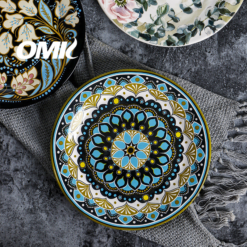 OMK American Ceramic 9 inch Dinner Plates