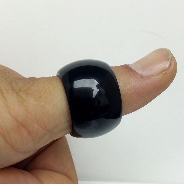 Nhẫn Mã Não Đen, Dải Rộng, Nhẫn Mã Não Đen, Đường Kính Trong 20Mm