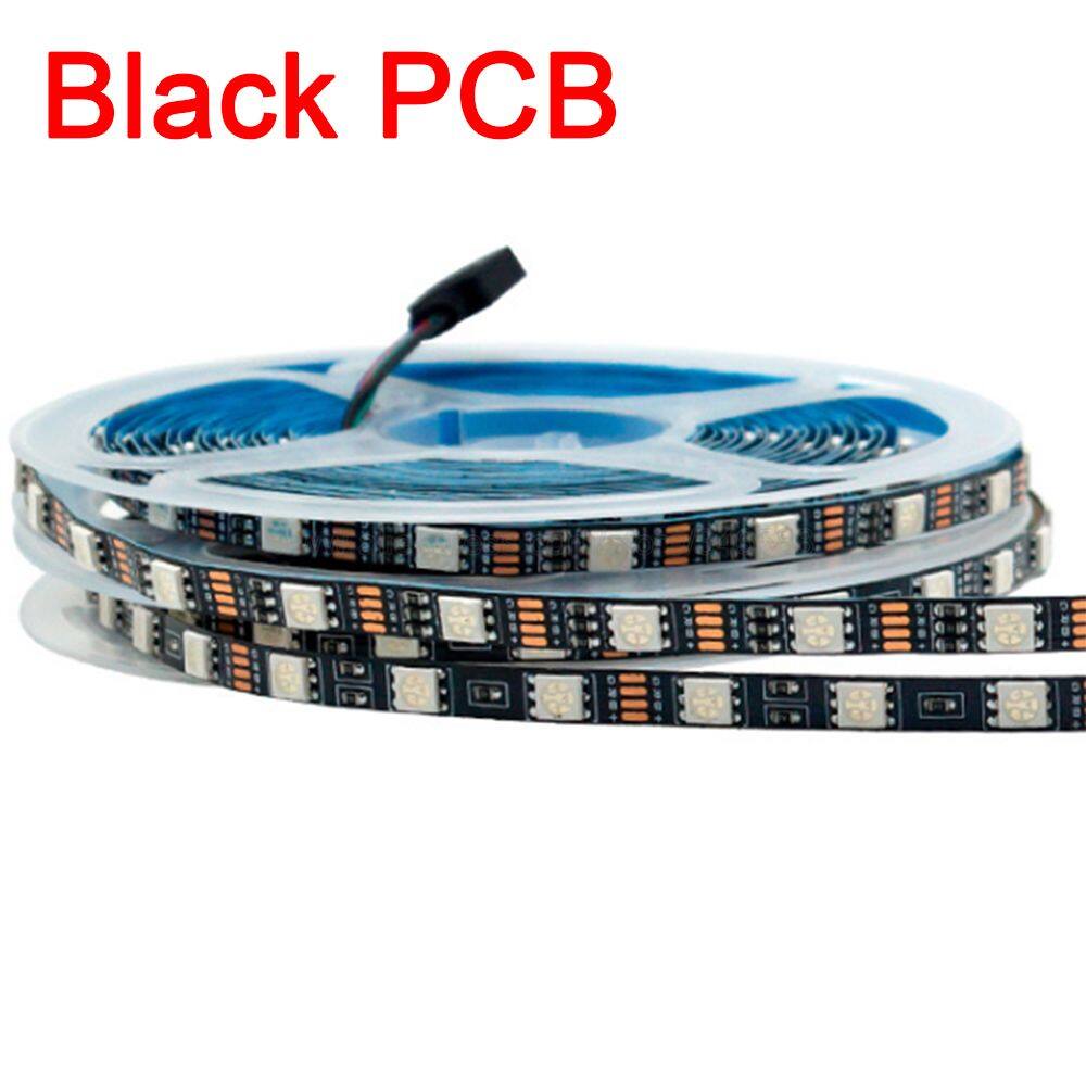 6mm width fpcb smd 5050 rgb led strip ip20 non-waterproof 5m 300led dc5v 12v 24v rgb flexible led light strips black white pcb
