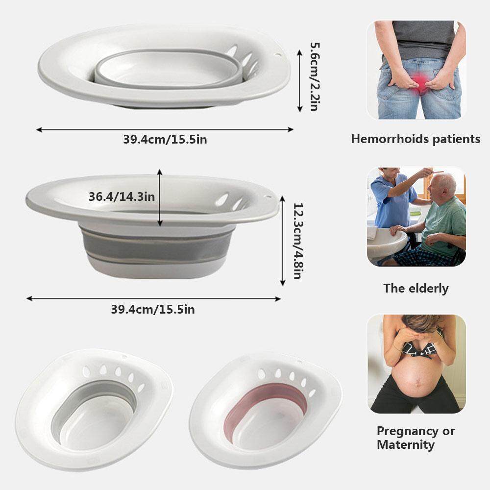 SilyNew Collapsible Hip Bath Tub Sitz Bath for Toilet Maternity
