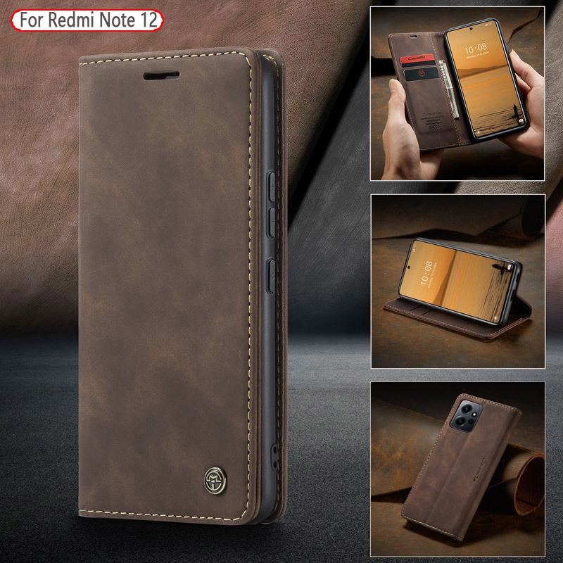 Cho Redmi Note 12 Pro cộng với 5G 4G 2023 note12 note12pro 12S 12pro Xiaomi vỏ điện thoại bằng da vỏ khe cắm thẻ ví đứng chủ chống sốc Bumper nhựa TPU mềm điện thoại nắp gập trường hợp