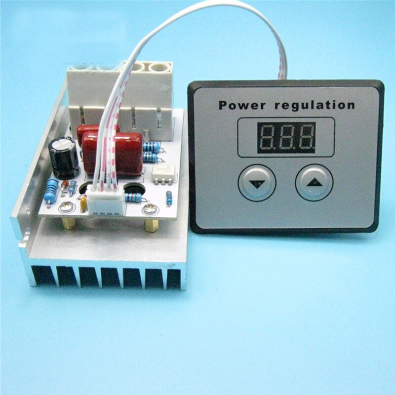 10000w scr digital voltage regulator speed control ac 220v dimmer electric iron oven thermostat 80a with heat sink