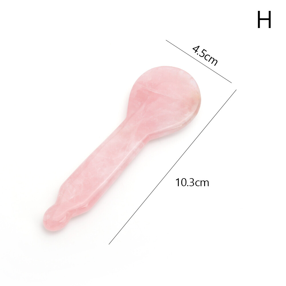 DECINIEE 1 Pcs Natural Rose Quartz Jade Guasha Stone Board Massage Guasha Plate Jade Face Massager Scrapers Tools For Face Neck Back Body