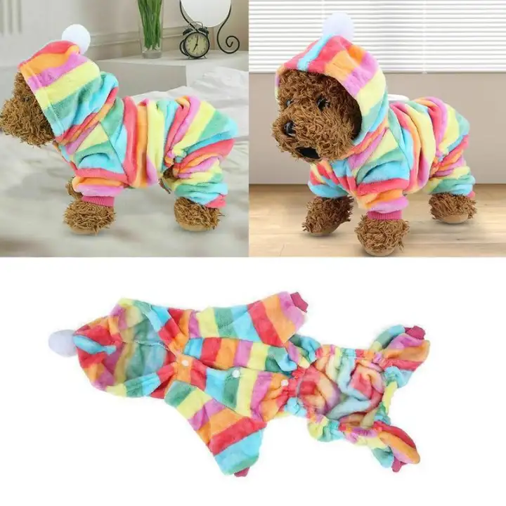 Flanel Baju Terusan Anjing Musim Dingin Pakaian Anjing Kecil Anak