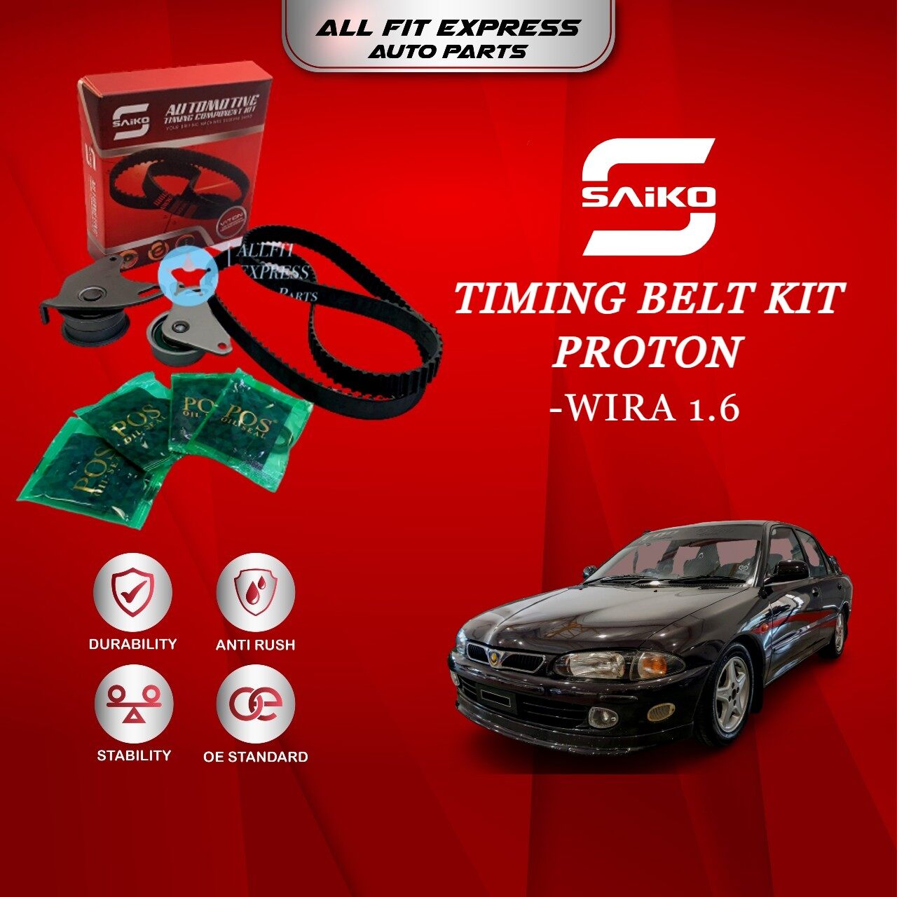 PROTON WIRA 1.6 SAIKO TIMING BELT KIT SET (100K) 100 ORIGINAL AUTHENTIC PRODUCT Lazada