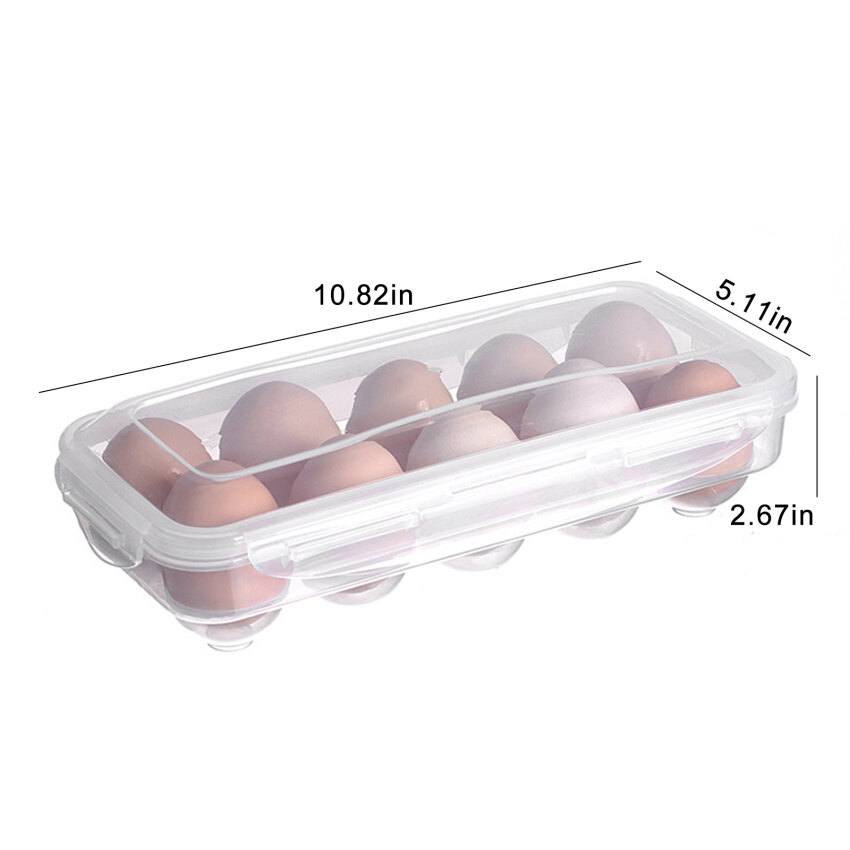 Hộp Đựng Trứng Tủ Lạnh, Hộp Đựng Trứng Có Thể Xếp Chồng Khay Đựng Trứng Phủ Hộp Đựng Trứng Thùng Chứa Có Nắp Đậy Cho Tủ Lạnh Tủ Bếp Hộp Đựng Trứng Di Động 1 Cái (Trong Suốt)