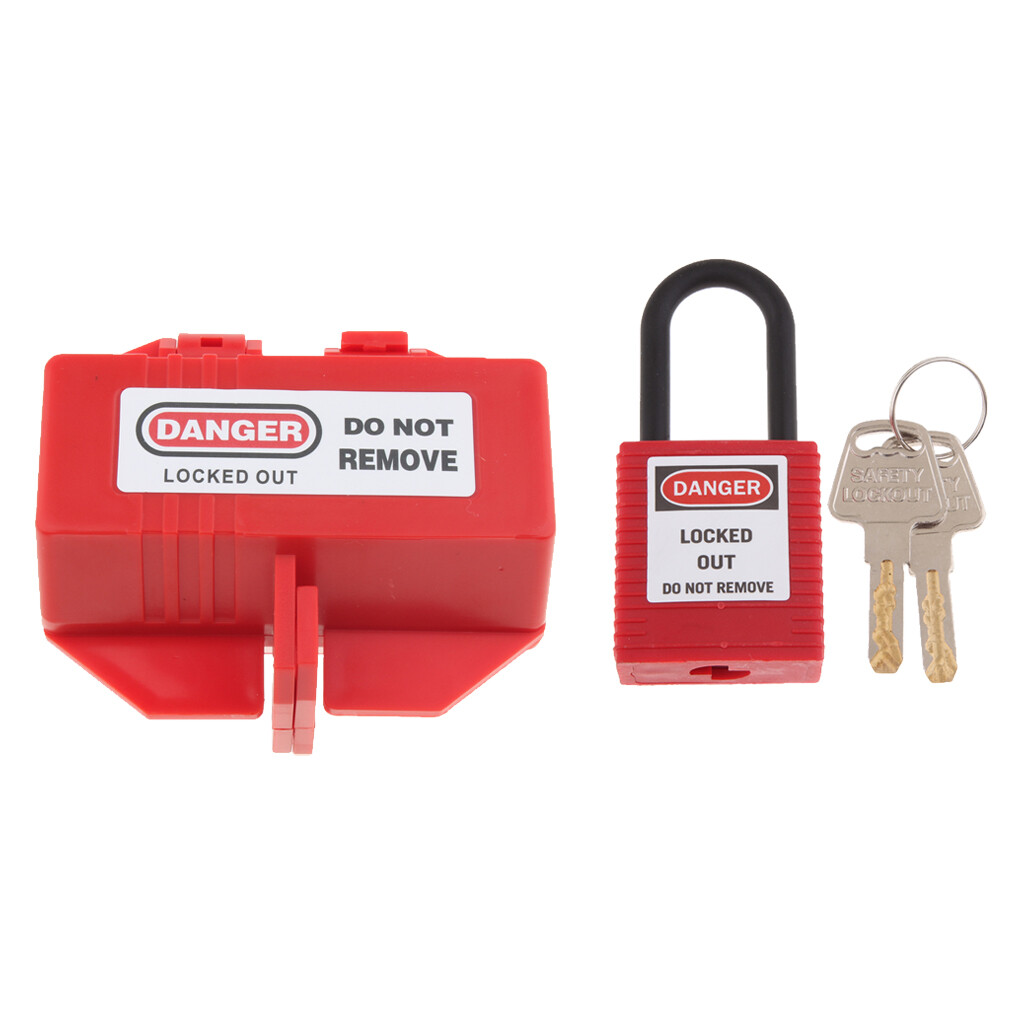 Loviver Safety Electrical Plug Lockout Plastic Tagout Power Plug Padlock Tools