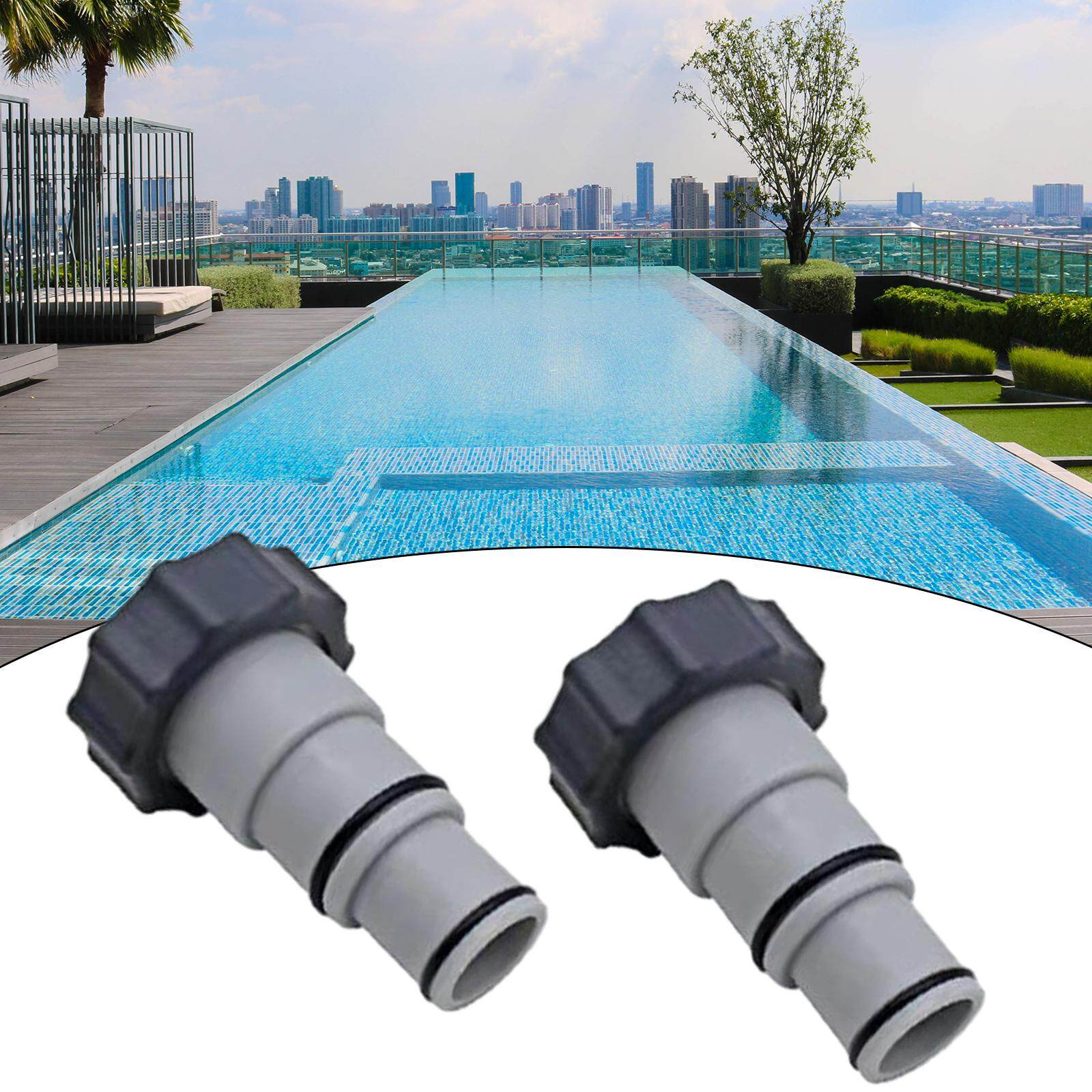 Loviver 2Pcs ABS Plastic Replacement Hose Adapters with Collar Pool