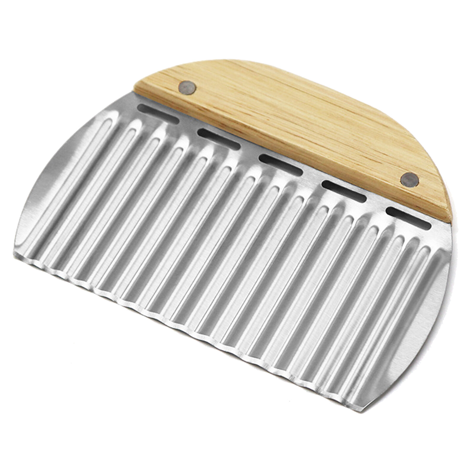 Terylin Potato Chip Cutter Corrugated Sharp Blade Rustproof Food Grade Comfortable Grip Crinkle Cutter Ergonomic Handle Wavy French Fries Potato Cutter for Kitchen French Fries Cutter