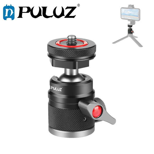 PULUZ Aluminum Alloy Ball Head Tripod Mount with Cold Shoe Base