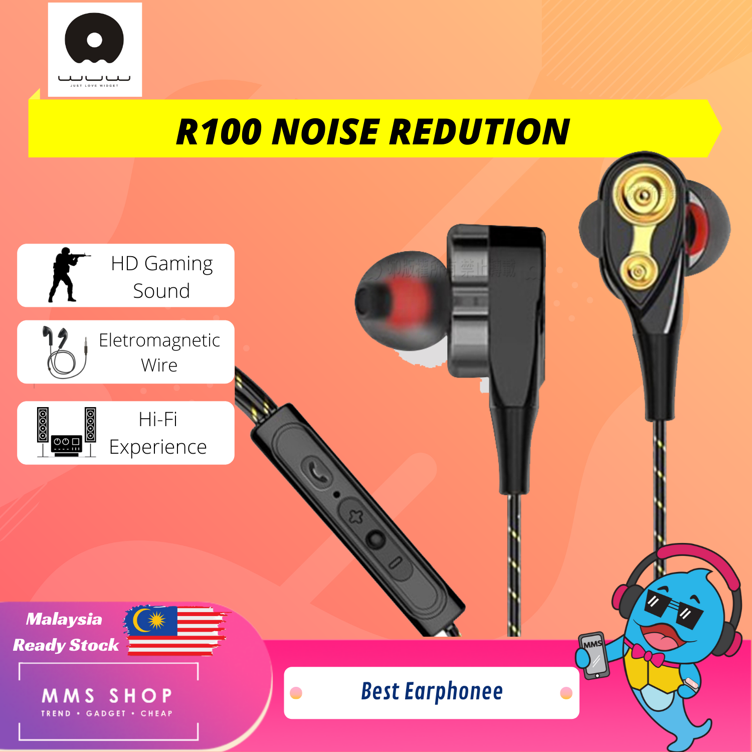 WUW R100 In Ear Headphones Earphone 