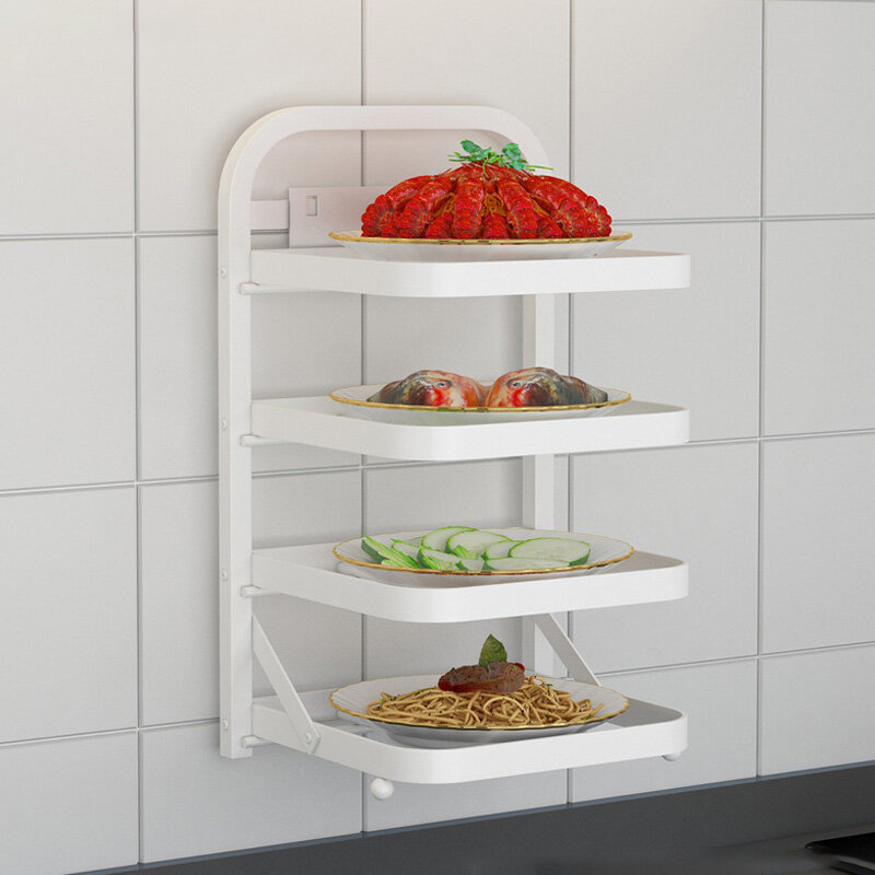 Multi-functional kitchen side dish multi-layer storage dish household hot pot dish tray artifact shelf