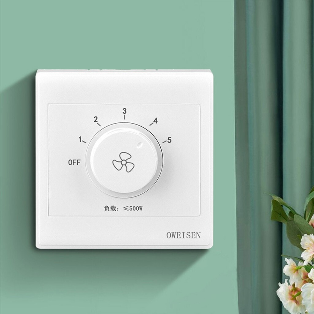 220V điều chỉnh quạt trần điều khiển tốc độ Rotary-ON/OFF nút tường dimmerswitch