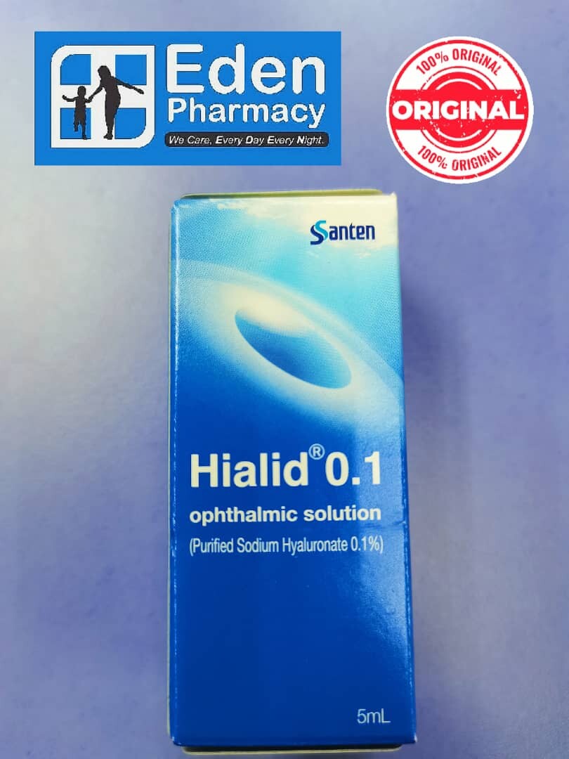 Santen Hialid 0.1 Ophthalmic Solution, hialid eye drop (Purified Sodium