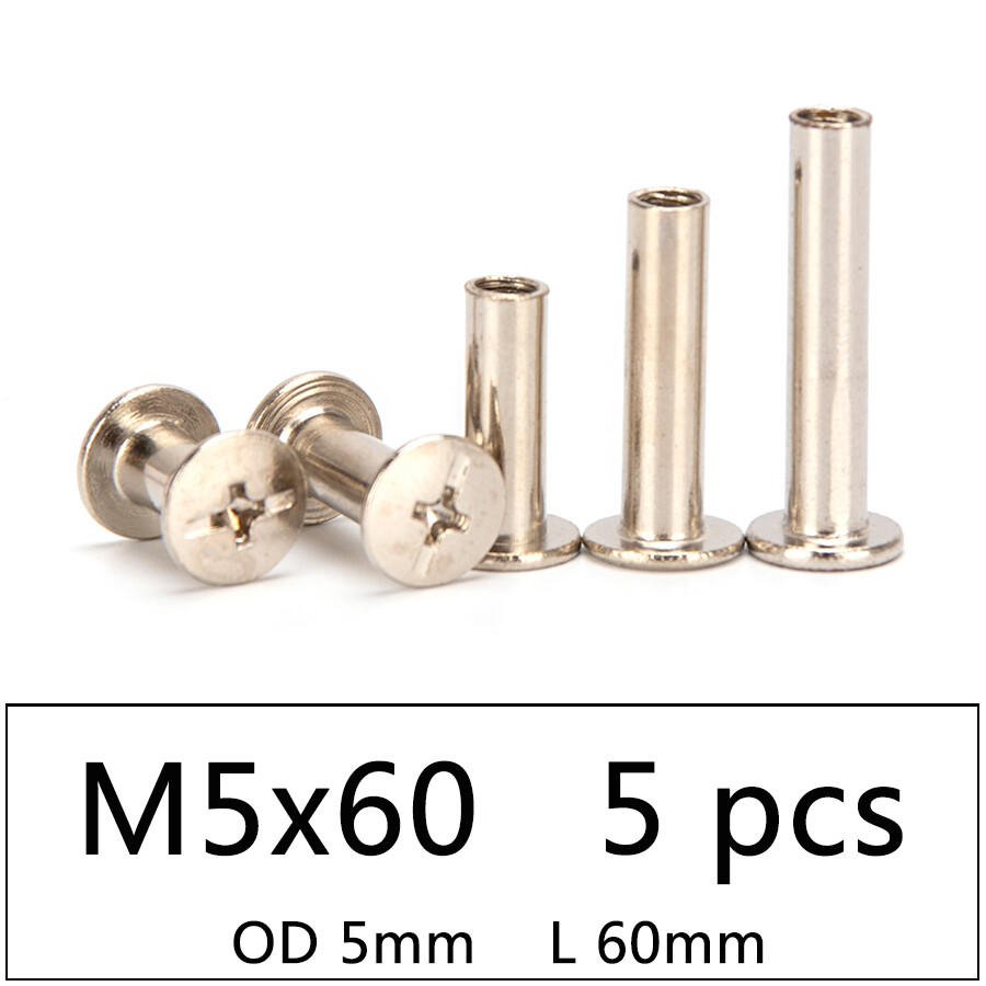M5 Nickel Plated Phillips Chicago Binding Screws Length 6mm-70mm DIY Tool 5-30pcs