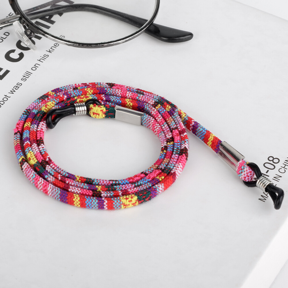 2Pcs Bohemia Style Eyeglass Cotton Strap Sunglasses Holder Cord Anti Slip Reading Glasses String Neck Eyewear Glasses String