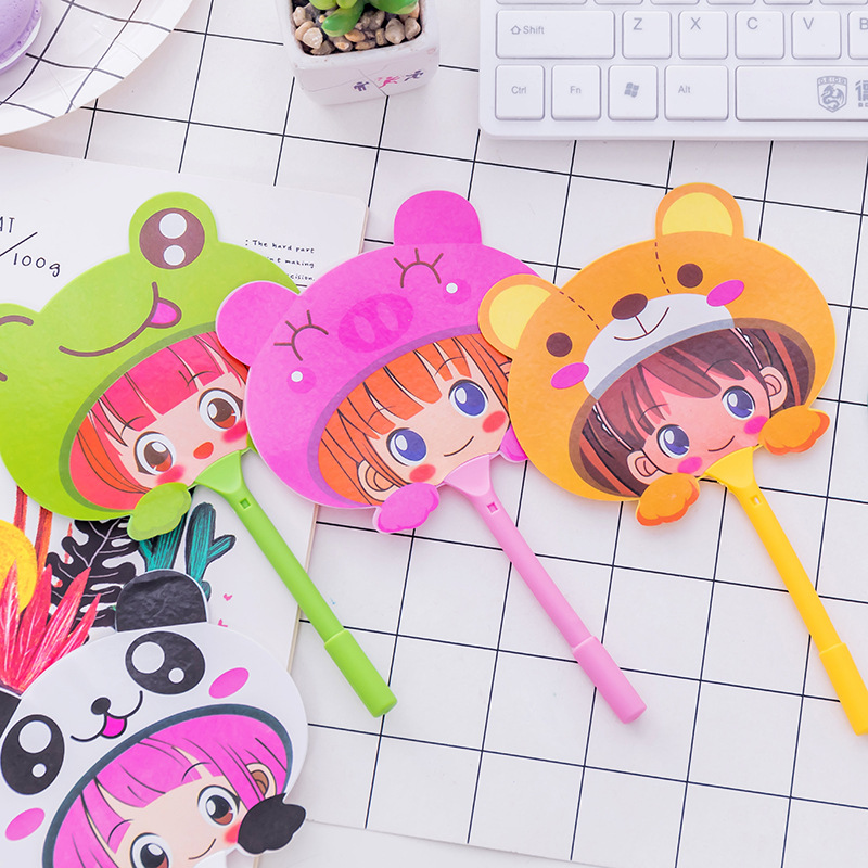 Cute Animal Fan Ball Pen Stationery Student Pen Study Gift