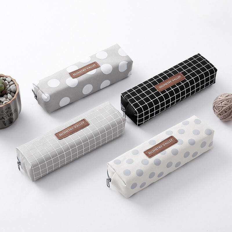 【ZNBY】Cute, Fresh, Canvas Pencil Case, Multifunctional Large-capacity Pencil Case for Elementary and Middle School Students, Stationery Box