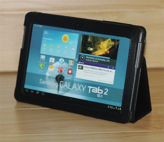 Pu leather case for samsung galaxy tab 2 10.1 inch gt-p5100 p5110 stand cover p5100 casing holder