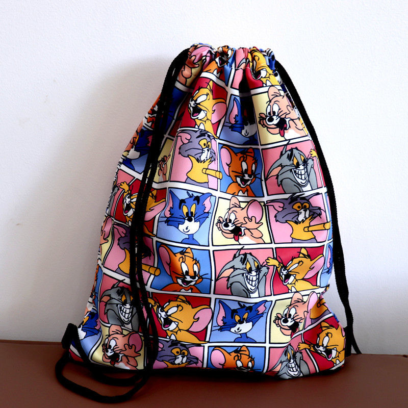 TG Student Backpack Boys and Girls Large Capacity Backpack Korean Cartoon Backpack Outdoor Sports Drawstring Travel Bag
